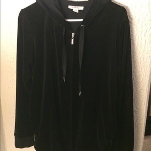 Black velour zip up jacket